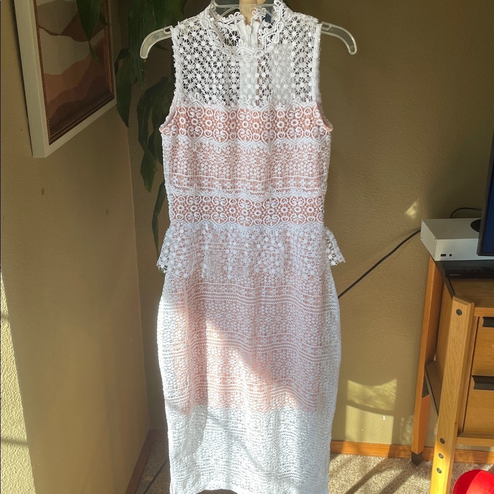 French Connection white lace dress